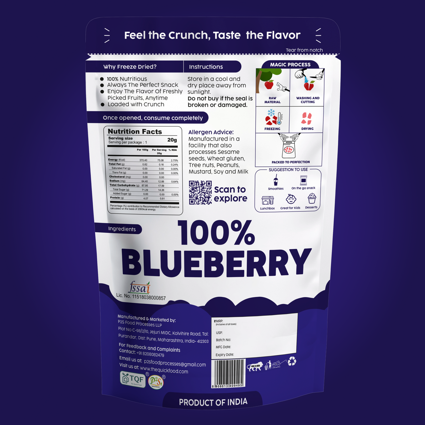 Freeze Dried Blueberry Pack of Two