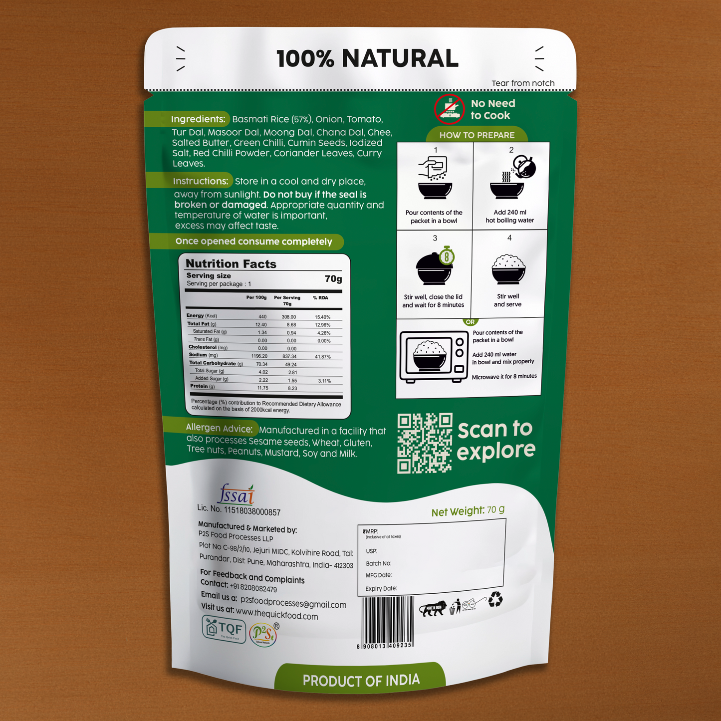 Freeze Dried Dal Khichdi