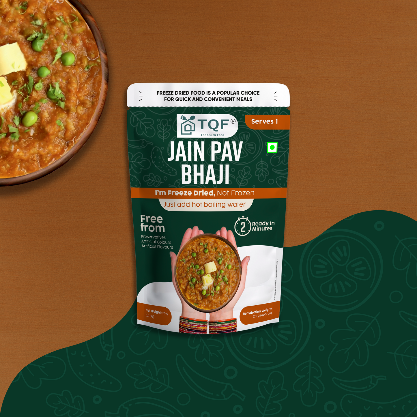 Freeze Dried Jain Pav Bhaji