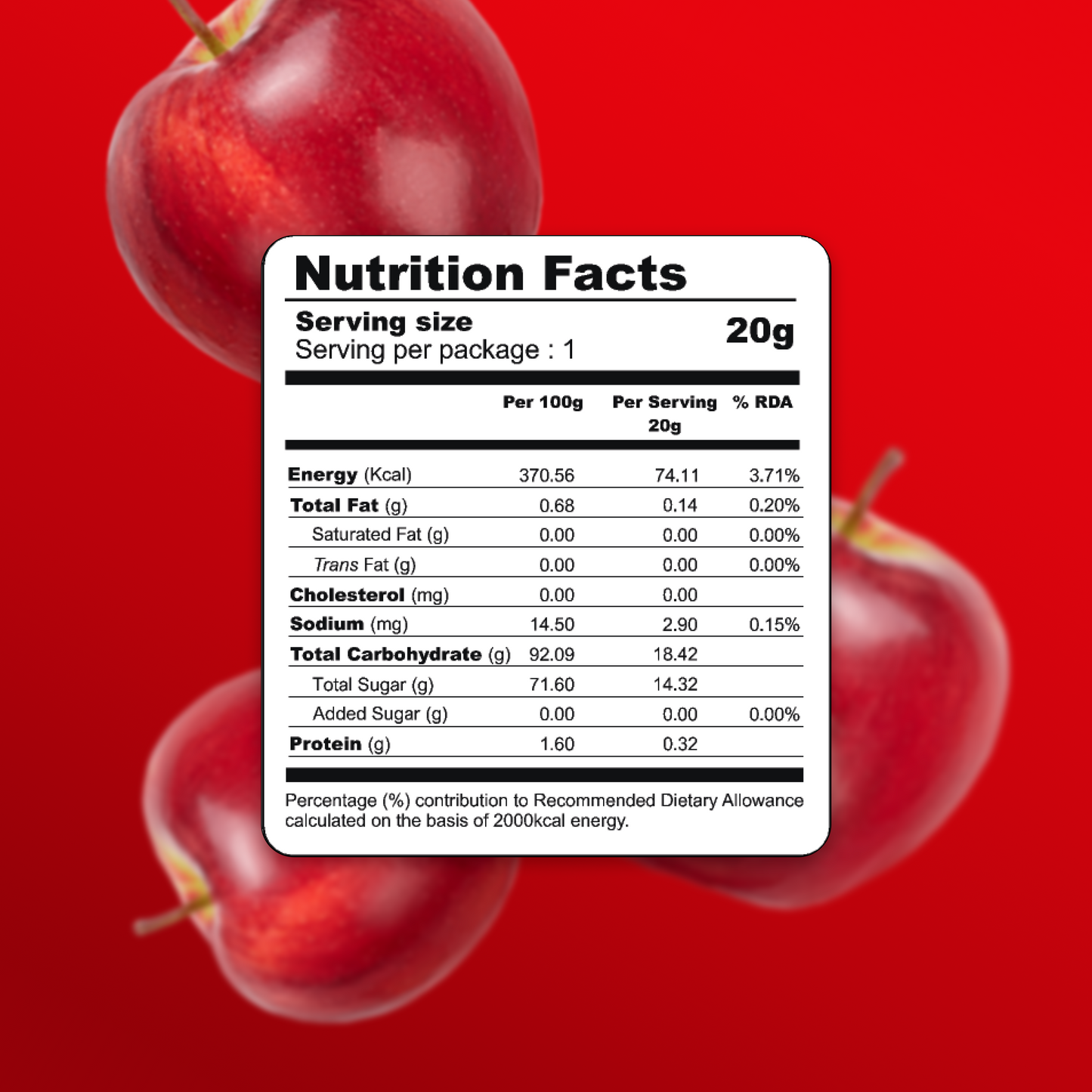 Freeze Dried Apple Pack of Two