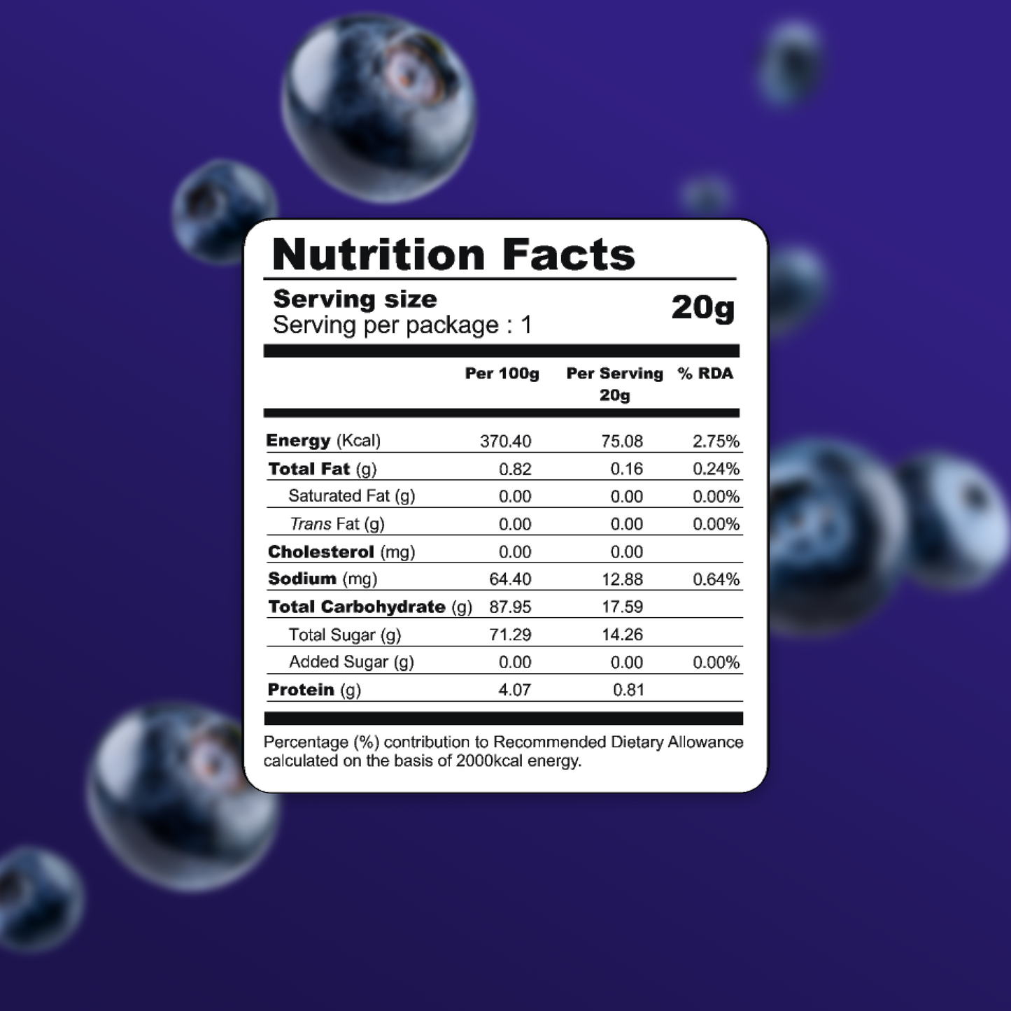 Freeze Dried Blueberry Pack of Two