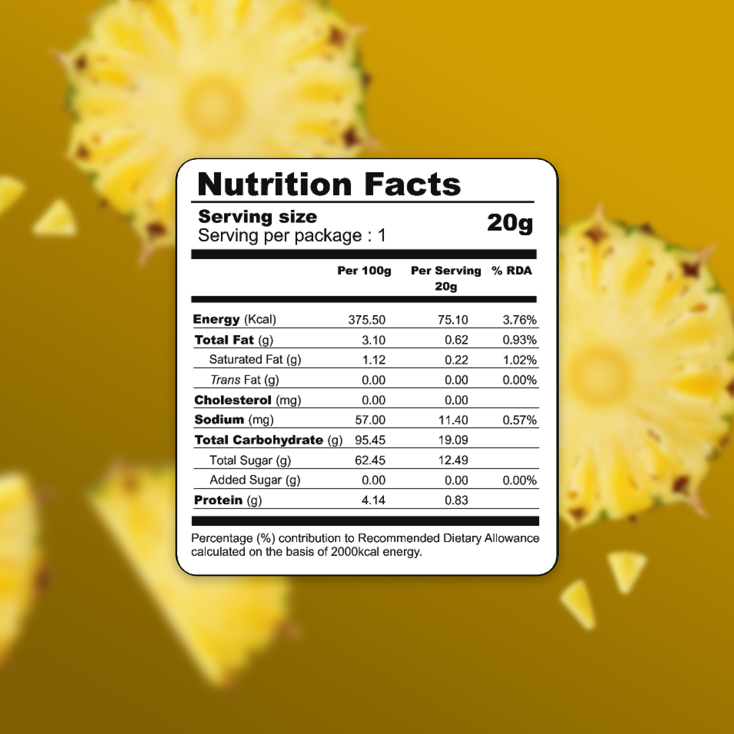 Freeze Dried Pineapple Pack of Two