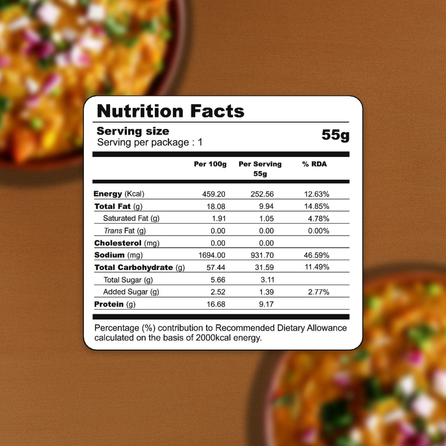 Freeze Dried Pav Bhaji