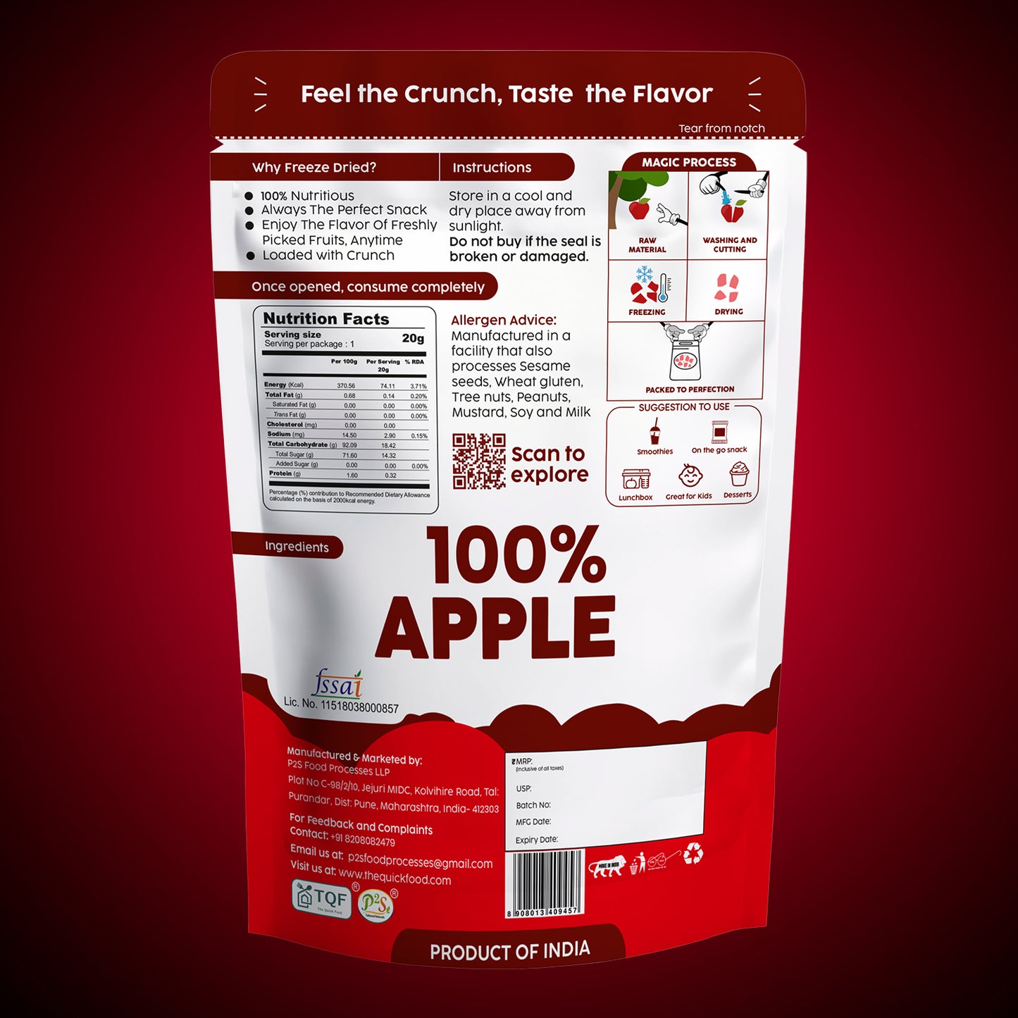 Freeze Dried Apple Pack of Two